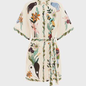 2024 Alemais Linen Meagan" mystic floral-print dress  Size 4